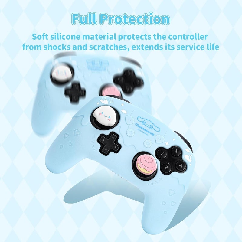 Kuitmor Protective Case for Switch Pro Controller, Soft Silicone Skin Cover, Anti-Slip Controller Grip with 2 Thumb Grip Caps and 1 Sticker - Image 3